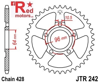 Foaie/pinion spate JTR242.50 428 cu 50 de dinti