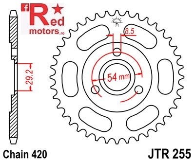 Foaie/pinion spate JTR255.37 420 cu 37 de dinti pentru Honda Z 50