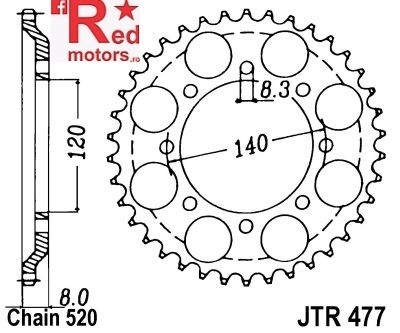 Foaie/pinion spate JTR477.45 520 cu 45 de dinti