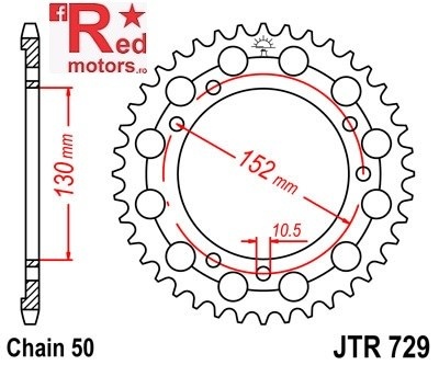 Foaie/pinion spate JTR729.46 530 cu 46 de dinti pentru Cagiva Elefant 750, 900