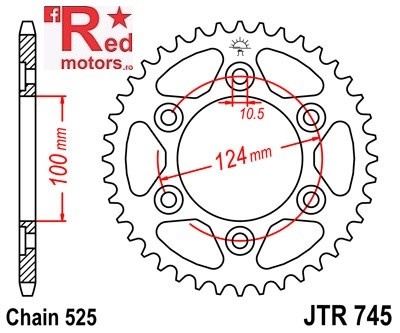 Foaie/pinion spate JTR745.38 525 cu 38 de dinti pentru Benelli Tre-K 1130, Ducati GT 1000, Monster 916, Monster 1000, Sport 1000, ST2 944