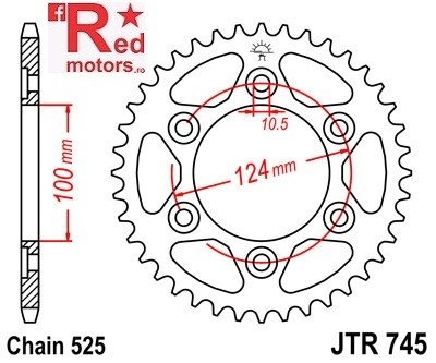 Foaie/pinion spate JTR745.43 525 cu 43 de dinti pentru Ducati