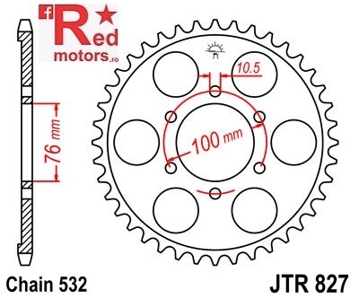 Foaie/pinion spate JTR827.48 532 cu 48 de dinti pentru Suzuki GSX 1100