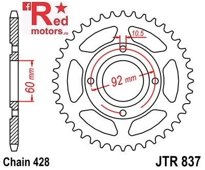 Foaie/pinion spate JTR837.39 428 cu 39 de dinti