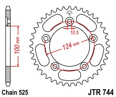 Foaie spate JT JTR 744-39 39T, 525 - Img 2
