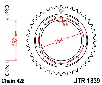 Kit de lant D.I.D Chain - Argintiu lant 428 VX, X-Ring, pinion fata JT cauciucat, foaie spate JT pentru YAMAHA SR 500 1991 - Img 5