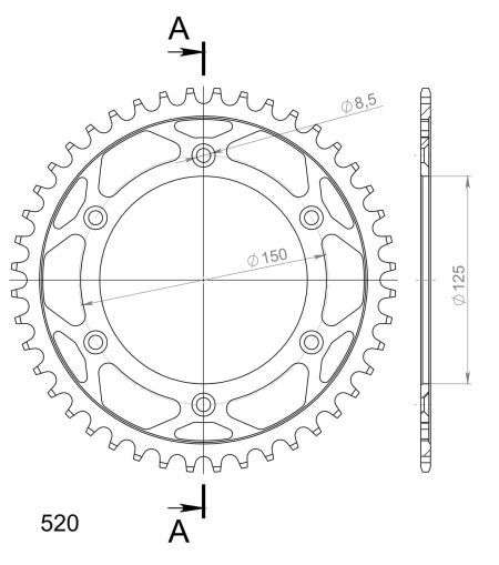 Kit de lant D.I.D Chain - Argintiu lant 520 VX, X-Ring, pinion fata JT cauciucat, foaie spate SUPERSPROX pentru KTM LC4 620 Adventure 1997-1998 - Img 5