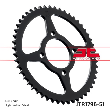 Kit de lant EK - Argintiu lant 428 DEH, Non-sealed, pinion fata JT, foaie spate JT pentru SUZUKI RV 125 Van Van 2003-2006 - Img 6