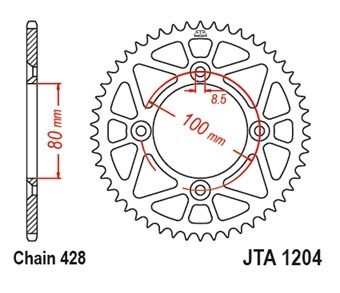 Kit de lant EK - Argintiu lant 428 SRO, O-ring, pinion fata JT, aluminiu foaie spate JT pentru HONDA CRF 125 F 2015-2025 - Img 6