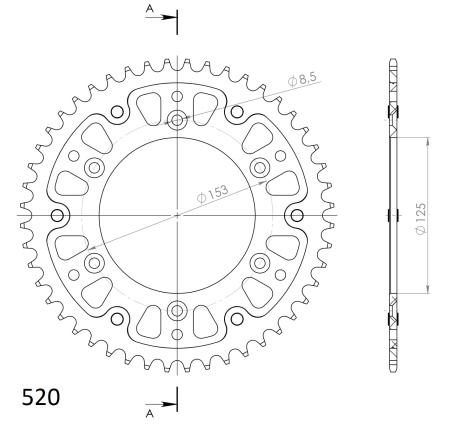 Kit de lant EK - Argintiu lant 520 SRO, O-ring, pinion fata SUPERSPROX, foaie spate SUPERSPROX STEALTH pentru HONDA XR 250 R 1990-1995 - Img 5