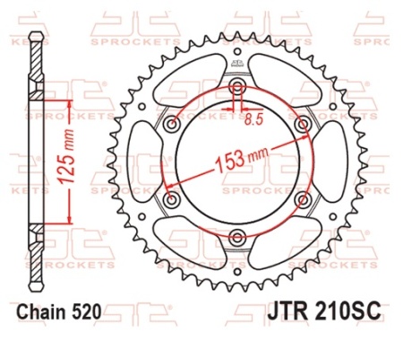Kit de lant EK - Auriu lant 520 MVXZ, X-Ring, pinion fata JT, foaie spate JT pentru HONDA XR 400 R 1996-2004 - Img 6