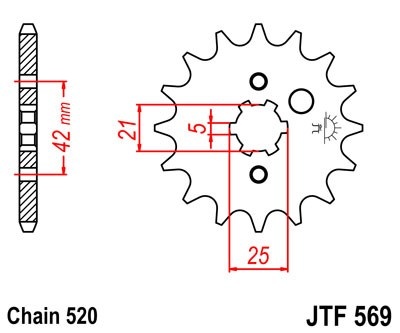 Pinion fata JT JTF 569-10 10T, 520 - Img 2