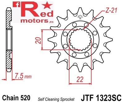 Pinion fata JTF 1323 cu 13 dinti SC