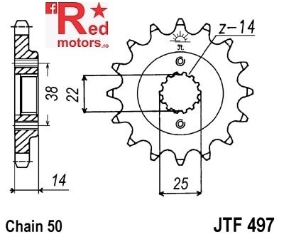 Pinion fata JTF 497 cu 15 dinti
