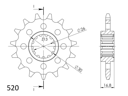 Pinion fata SUPERSPROX CST-1269:15 15T, 520 - Img 2
