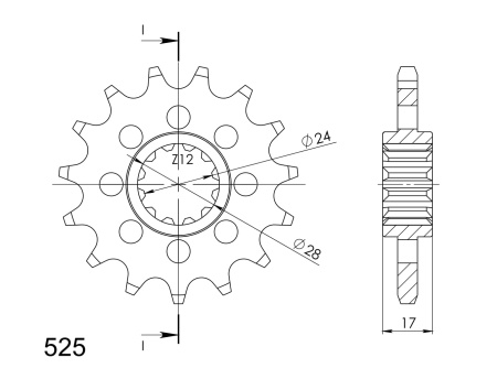 Pinion fata SUPERSPROX CST-1371:15 15T, 525 - Img 2