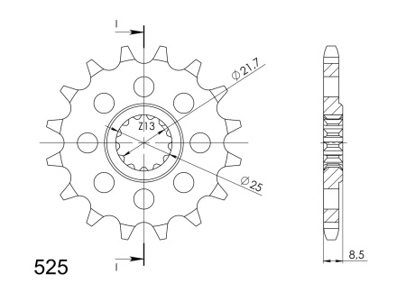 Pinion fata SUPERSPROX CST-1537:16 16T, 525 - Img 2
