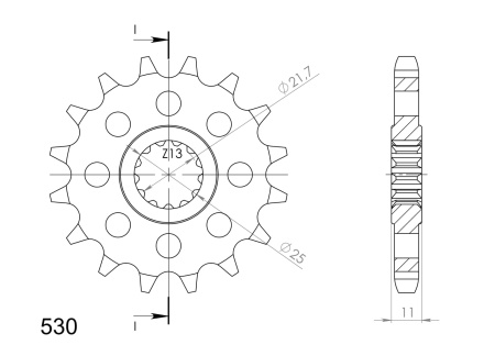 Pinion fata SUPERSPROX CST-580:16 16T, 530 - Img 2
