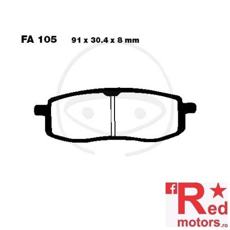 Placute frana fata STD EBC 91x30.4x8 FA105 pentru Yamaha TT 600, YZ 125, YZ 250, YZ 490
