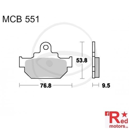 Placute frana fata STD TRW ALTN 76.8x53.8x9.5 MCB551 pentru Suzuki DR 600
