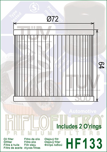 Filtru de ulei HIFLOFILTRO HF133 - Img 2