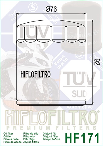 Filtru de ulei HIFLOFILTRO HF171C Cromat - Img 2