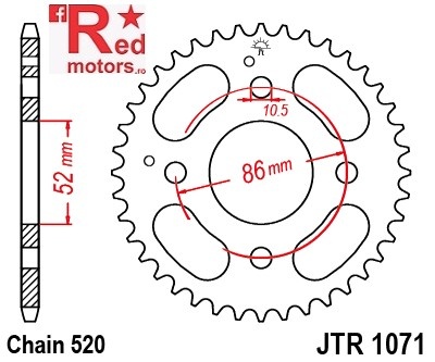 Foaie/pinion spate JTR1071.30 520 cu 30 de dinti pentru Kymco Mxer