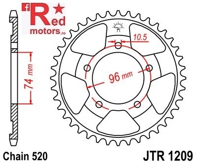 Foaie/pinion spate JTR1209.41 520 cu 41 de dinti pentru Honda NSR 250