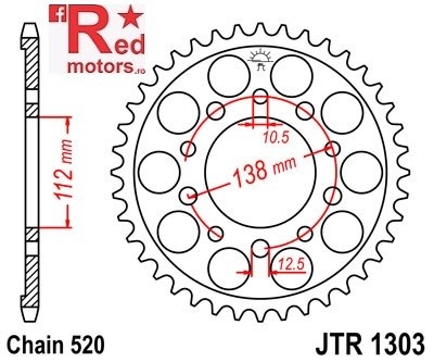 Foaie/pinion spate JTR1303.39 520 cu 39 de dinti pentru Honda CBR 600