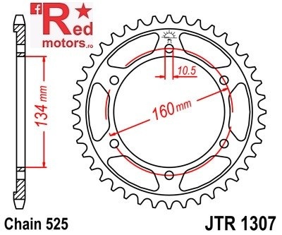 Foaie/pinion spate JTR1307.41 525 cu 41 de dinti pentru Honda CBR 900, CBR 1000