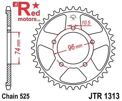 Foaie/pinion spate JTR1313.42 525 cu 42 de dinti pentru Honda CBR 400