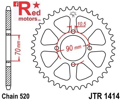 Foaie/pinion spate JTR1414.41 520 cu 41 de dinti pentru Kawasaki KEF 300, KFX 250