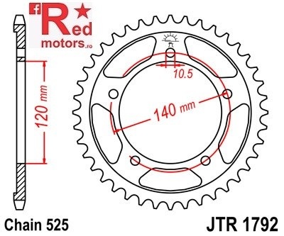 Foaie/pinion spate JTR1792.41 525 cu 41 de dinti pentru Kawasaki KLV 1000, Suzuki DL 650