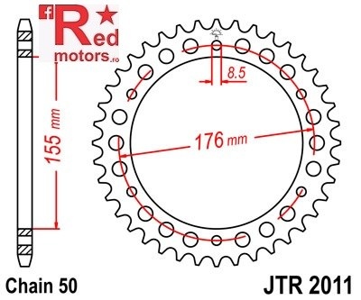 Foaie/pinion spate JTR2011.45 530 cu 45 de dinti pentru Triumph Daytona 955, Speed Triple 955, 1050