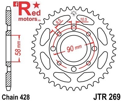 Foaie/pinion spate JTR269.43 428 cu 43 de dinti Daelim