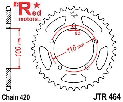 Foaie/pinion spate JTR464.48 420 cu 48 de dinti