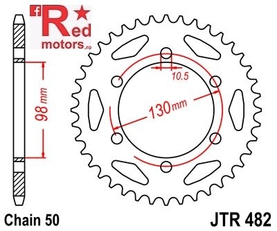 Foaie/pinion spate JTR482.47 530 cu 45 de dinti pentru Kawasaki H2 750