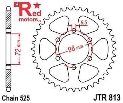 Foaie/pinion spate JTR813.40 525 cu 40 de dinti pentru Suzuki TS 250