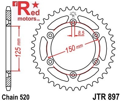 Foaie/pinion spate JTR897.40 520 cu 40 de dinti pentru Husaberg FC 470, FC 600, FE 450