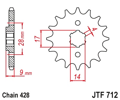 Kit de lant D.I.D Chain - Argintiu lant 428 VX, X-Ring, pinion fata JT, foaie spate JT pentru APRILIA RS 125 4T 2017-2020 - Img 3