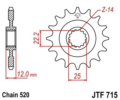 Kit de lant D.I.D Chain - Auriu lant 520 ERT, Non-sealed, pinion fata JT, foaie spate SUPERSPROX pentru GAS GAS EC 200 2000-2002 - Img 3