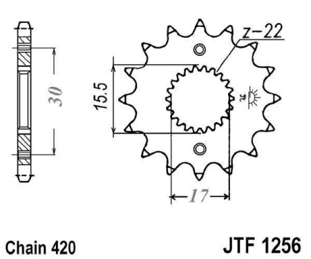 Kit de lant EK - Argintiu lant 420 DEH, Non-sealed, pinion fata JT, foaie spate JT pentru HONDA CR 80 R / RB 1986-2002 - Img 3