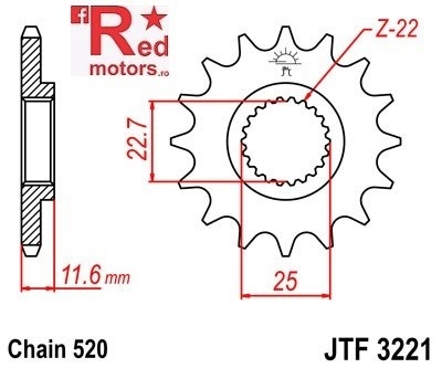 Kit lant DID GOLD PRO-STREET X-Ring 520 VX pentru Polaris 250 Trail Blazer (W7221) 1994 - Img 2