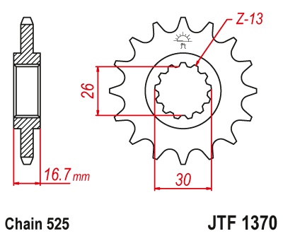 Pinion fata JT JTF 1370-15 15T, 525 - Img 2