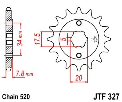 Pinion fata JT JTF 327-11 11T, 520 - Img 2