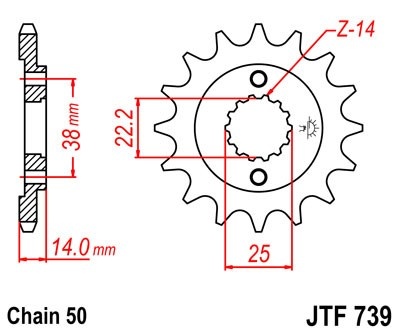 Pinion fata JT JTF 739-15 15T, 530 - Img 2