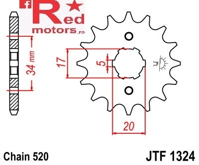 Pinion fata JTF 1324 cu 13 dinti