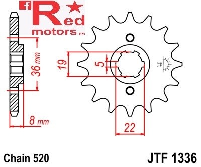 Pinion fata JTF 1336 cu 13 dinti