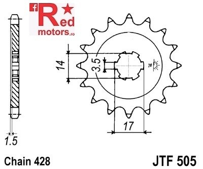 Pinion fata JTF 505 cu 13 dinti