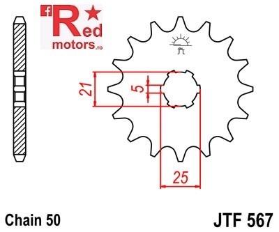 Pinion fata JTF 567 cu 18 dinti